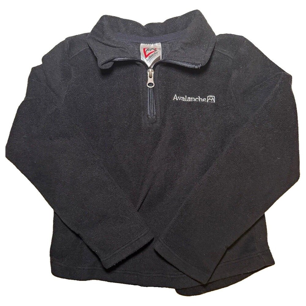 Avalanche Kid/Toddler Black 1/4 Zip Fleece Jacket Stand-Up Collar Size 4T